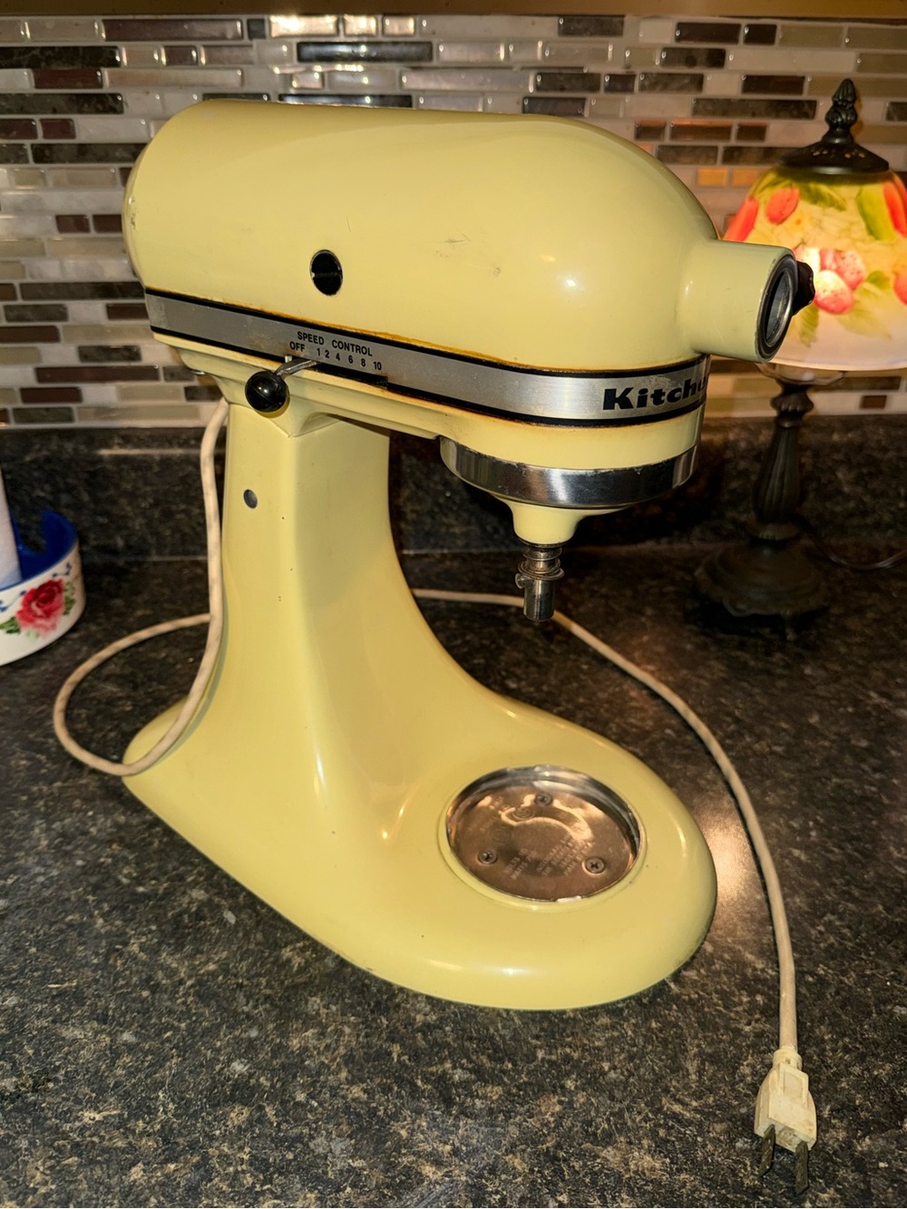 Vintage KitchenAid K45 Mixer Buttercream Yellow USA Made Tested No Bowl/Pieces